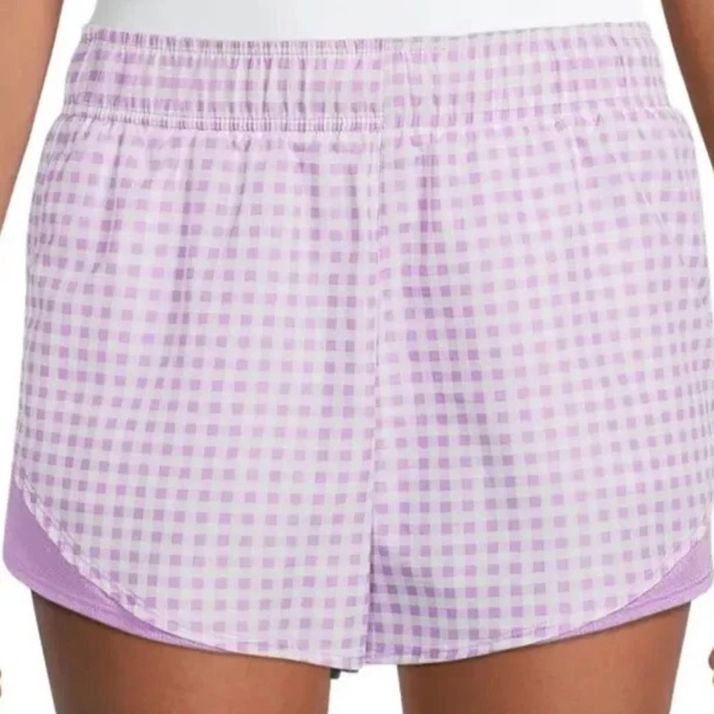 Light Purple Gingham Women’s Athletic Shorts Large 12/14